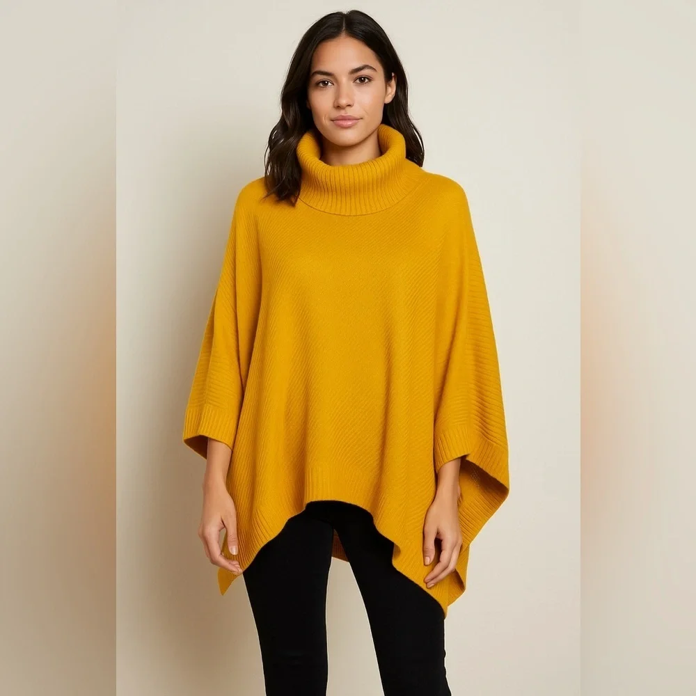Mustard Sweater Poncho - Picture 9 of 9